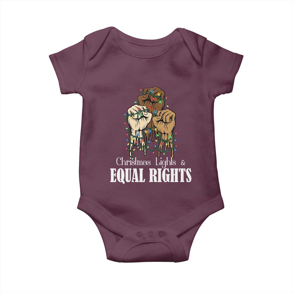 Christmas Lights And Equal Rights Baby Onesie Diversity Xmas Gift - Wonder Print Shop
