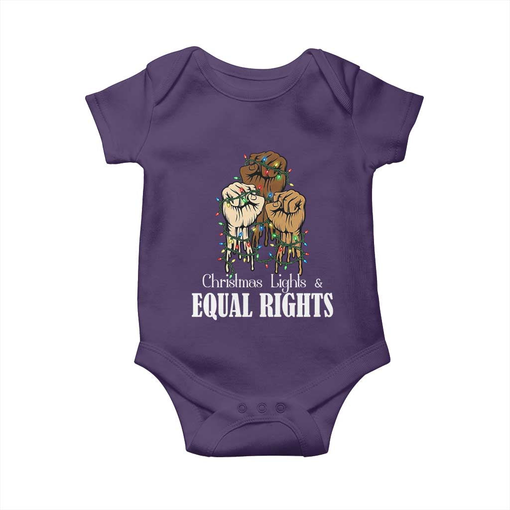 Christmas Lights And Equal Rights Baby Onesie Diversity Xmas Gift - Wonder Print Shop