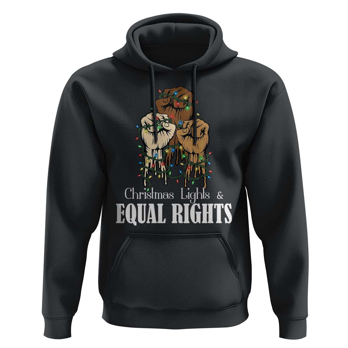 Christmas Lights And Equal Rights Hoodie Diversity Xmas Gift - Wonder Print Shop