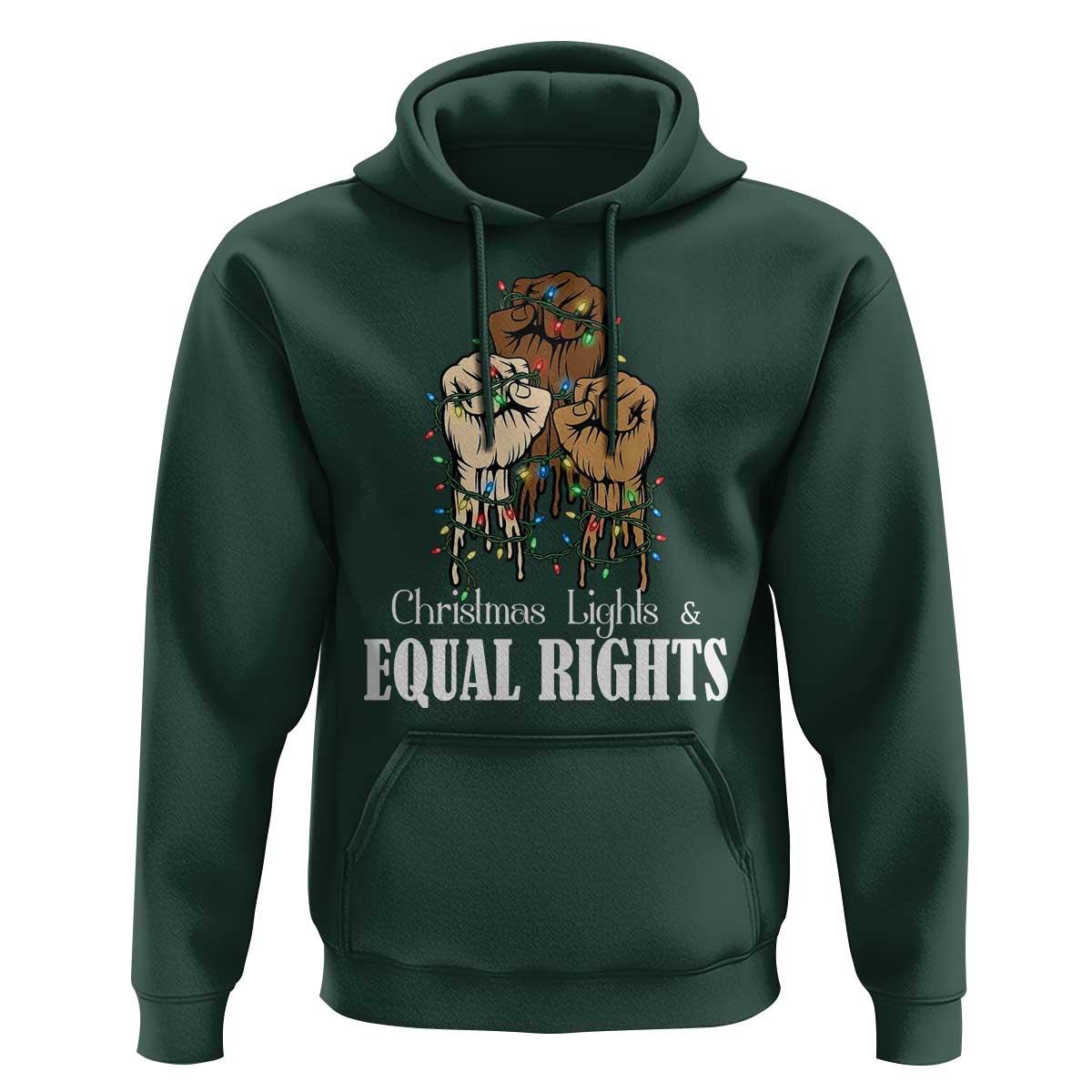 Christmas Lights And Equal Rights Hoodie Diversity Xmas Gift - Wonder Print Shop