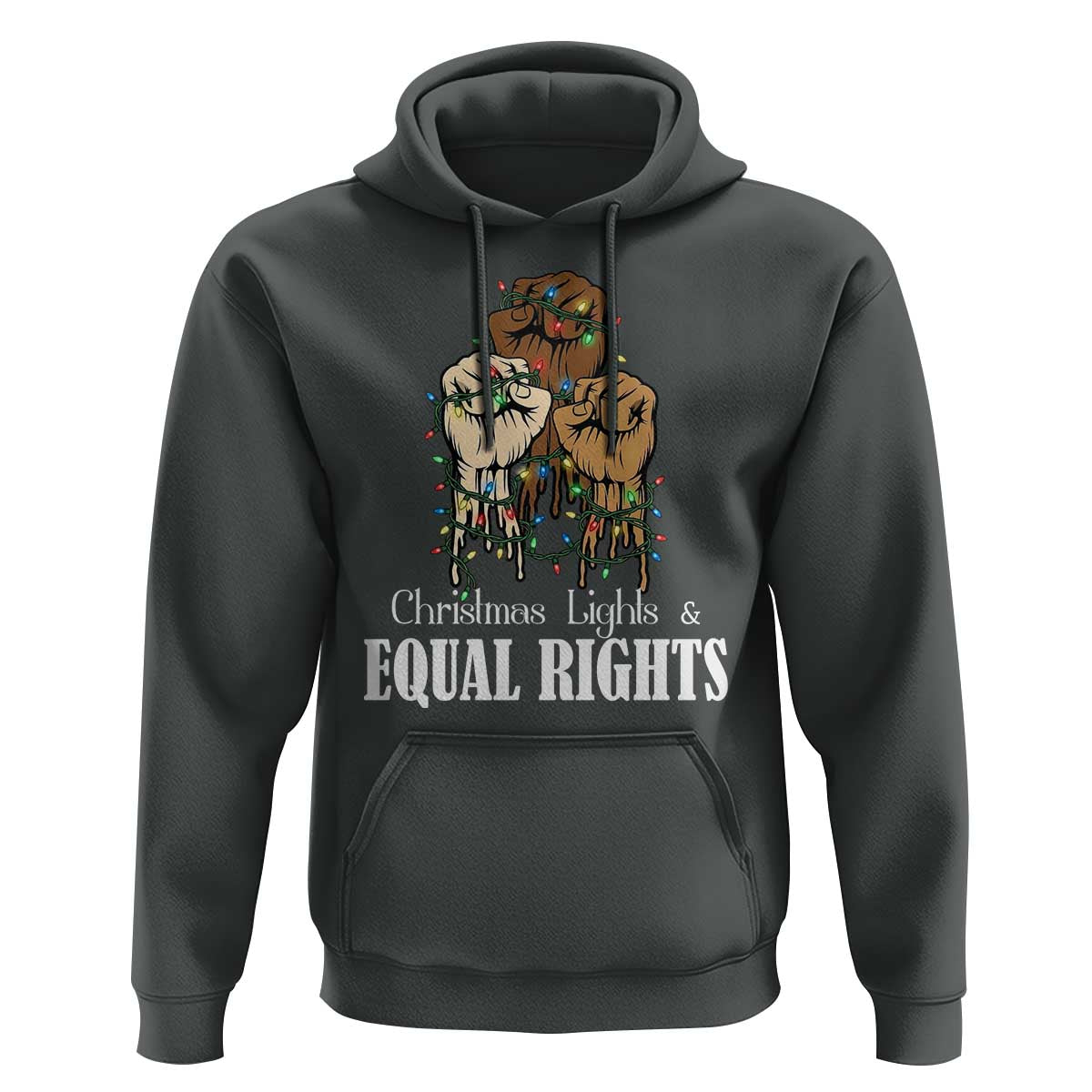 Christmas Lights And Equal Rights Hoodie Diversity Xmas Gift - Wonder Print Shop