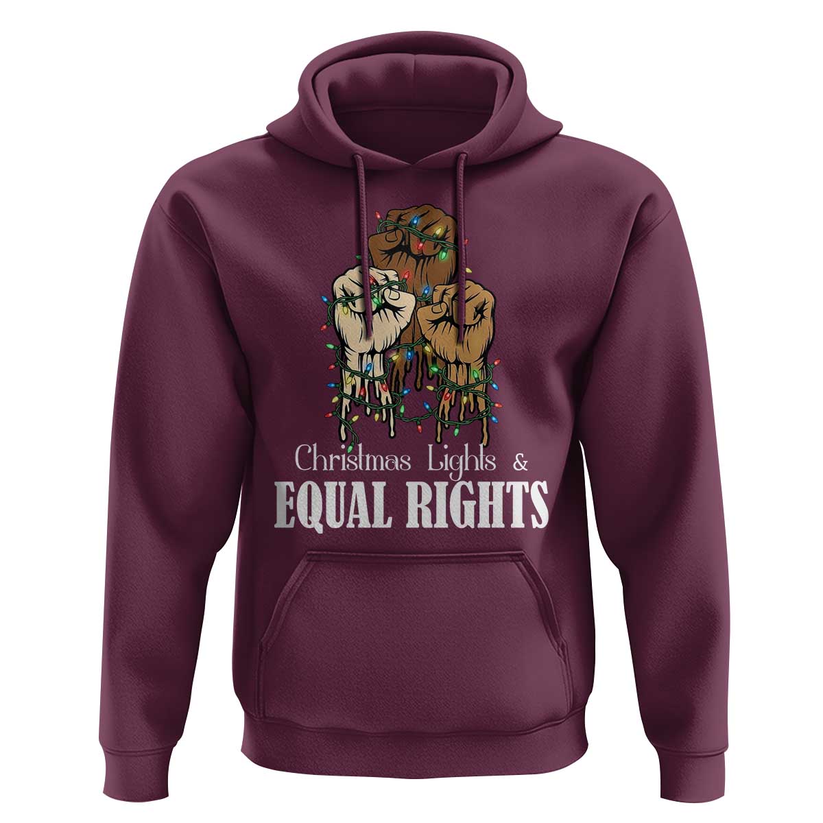 Christmas Lights And Equal Rights Hoodie Diversity Xmas Gift - Wonder Print Shop