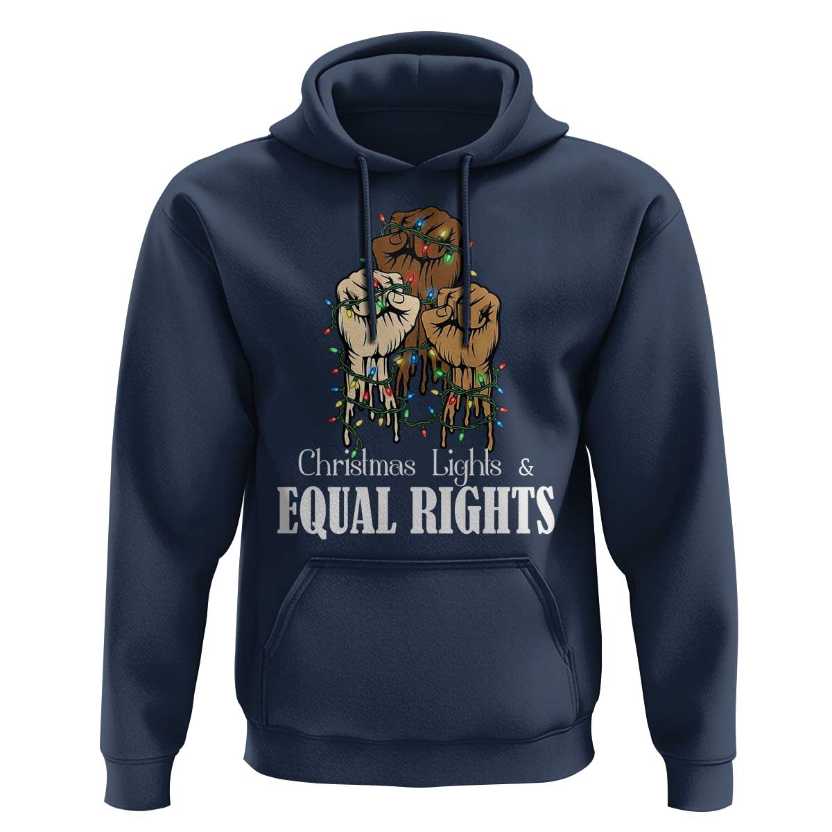 Christmas Lights And Equal Rights Hoodie Diversity Xmas Gift - Wonder Print Shop