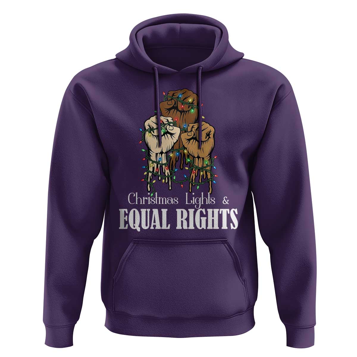 Christmas Lights And Equal Rights Hoodie Diversity Xmas Gift - Wonder Print Shop