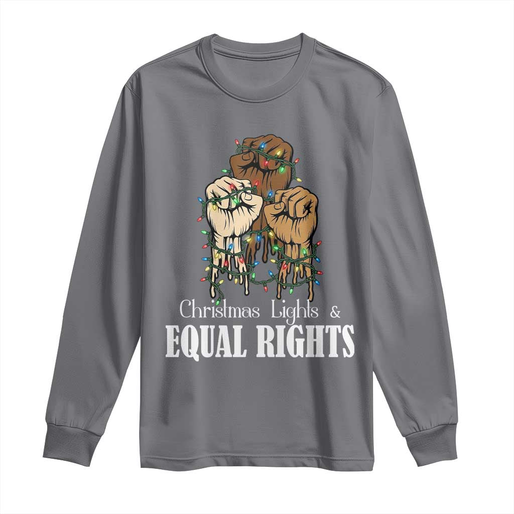 Christmas Lights And Equal Rights Long Sleeve Shirt Diversity Xmas Gift - Wonder Print Shop