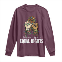 Christmas Lights And Equal Rights Long Sleeve Shirt Diversity Xmas Gift - Wonder Print Shop