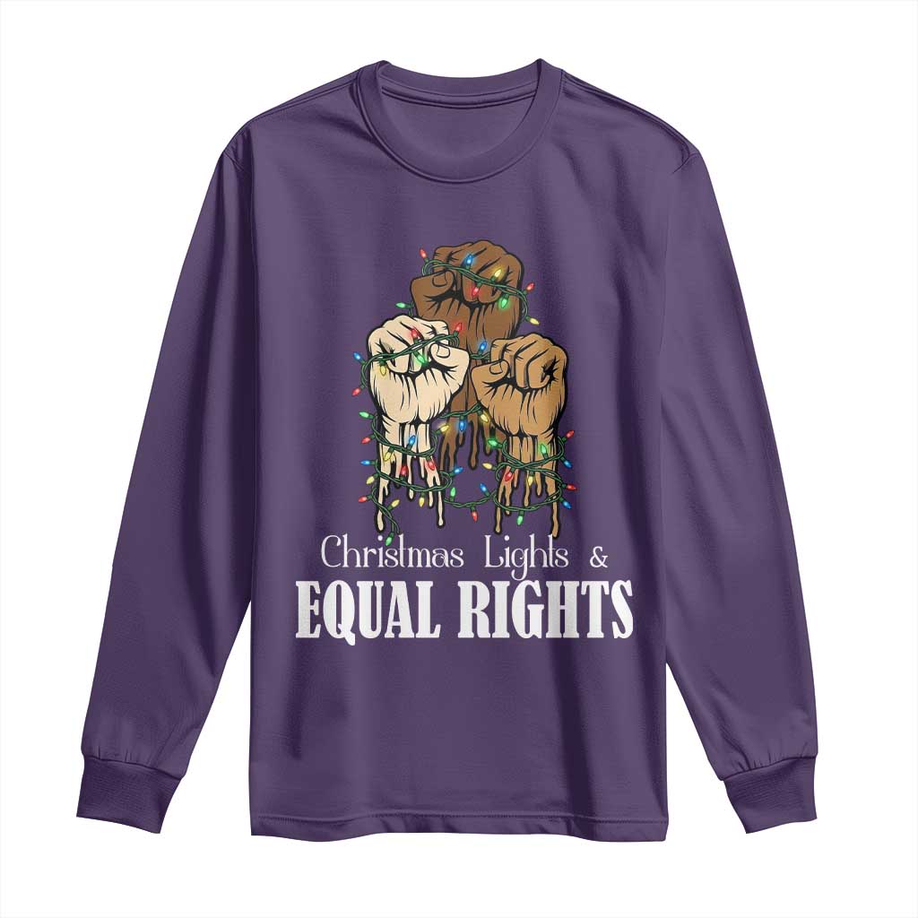 Christmas Lights And Equal Rights Long Sleeve Shirt Diversity Xmas Gift - Wonder Print Shop