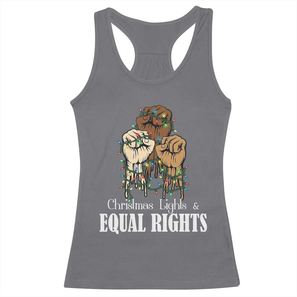 Christmas Lights And Equal Rights Racerback Tank Top Diversity Xmas Gift - Wonder Print Shop