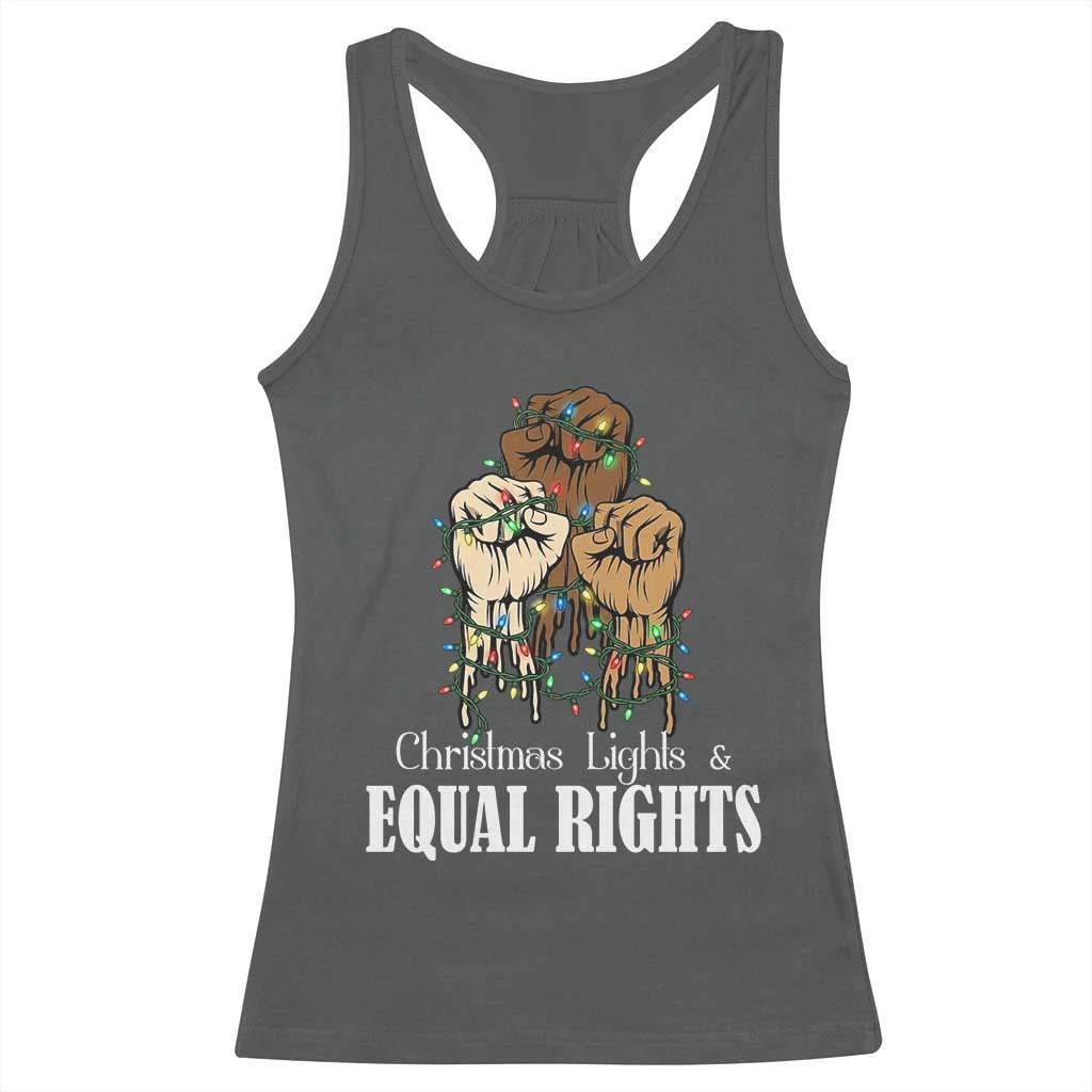 Christmas Lights And Equal Rights Racerback Tank Top Diversity Xmas Gift - Wonder Print Shop