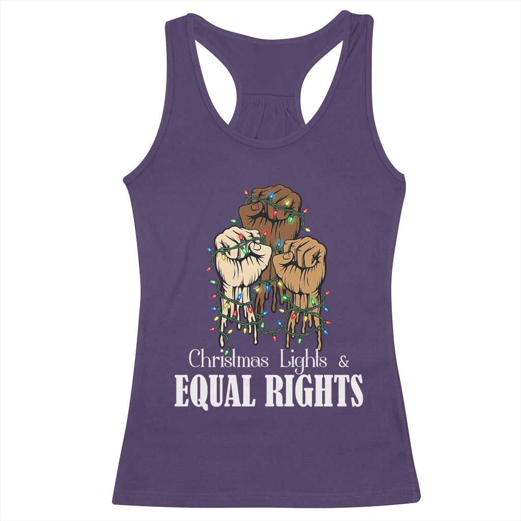 Christmas Lights And Equal Rights Racerback Tank Top Diversity Xmas Gift - Wonder Print Shop