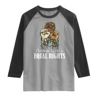 Christmas Lights And Equal Rights Raglan Shirt Diversity Xmas Gift - Wonder Print Shop