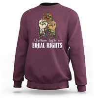 Christmas Lights And Equal Rights Sweatshirt Diversity Xmas Gift - Wonder Print Shop