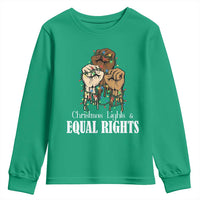 Christmas Lights And Equal Rights Youth Sweatshirt Diversity Xmas Gift - Wonder Print Shop