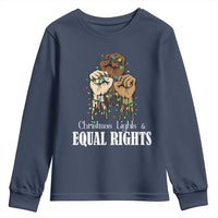 Christmas Lights And Equal Rights Youth Sweatshirt Diversity Xmas Gift - Wonder Print Shop