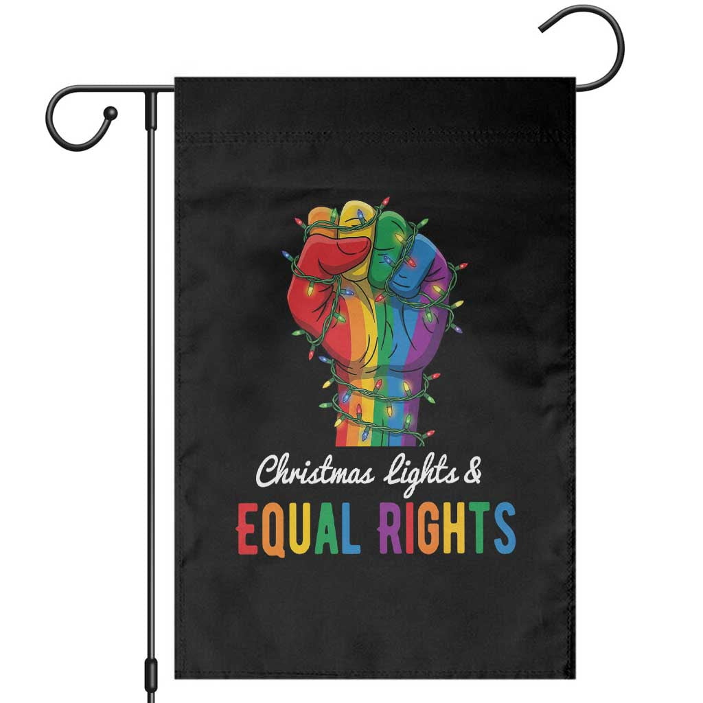 Christmas Lights Equal Rights Garden Flag LGBT Hands Supporter Gift - Wonder Print Shop