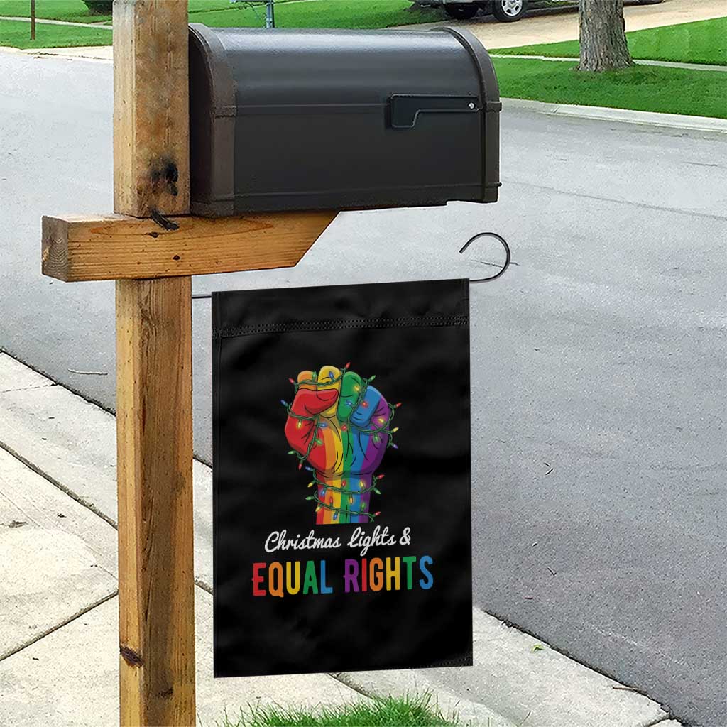 Christmas Lights Equal Rights Garden Flag LGBT Hands Supporter Gift - Wonder Print Shop
