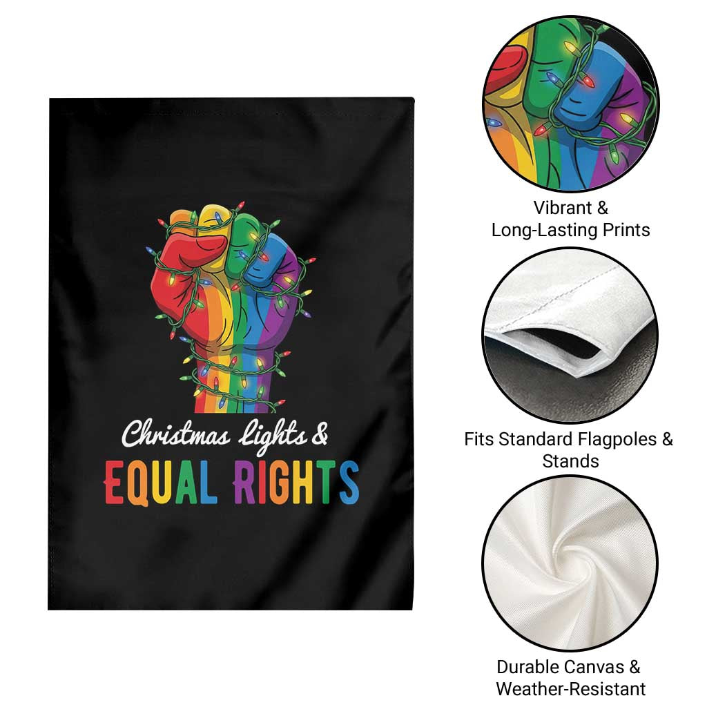 Christmas Lights Equal Rights Garden Flag LGBT Hands Supporter Gift - Wonder Print Shop