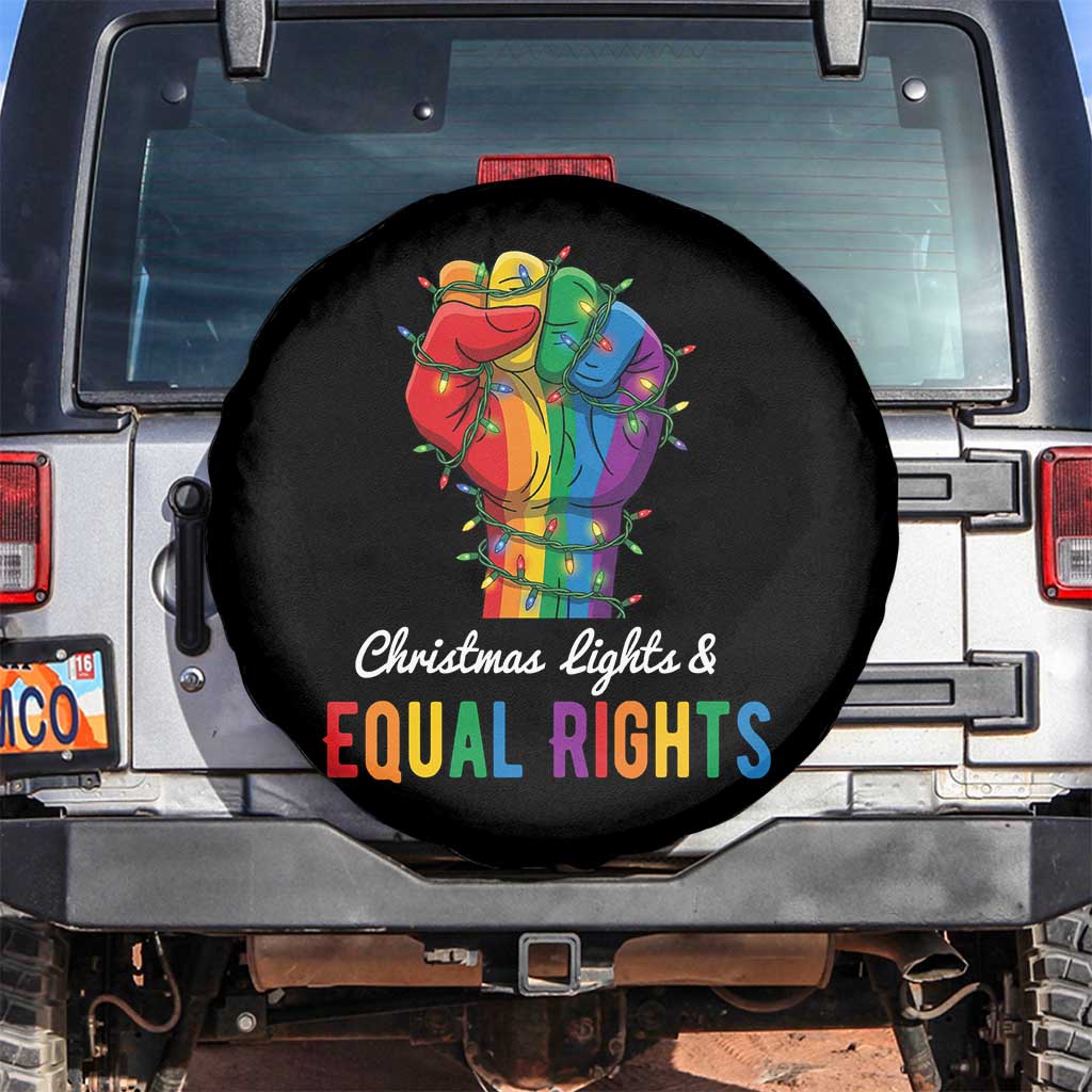 Christmas Lights Equal Rights Spare Tire Cover LGBT Hands Supporter Gift - Wonder Print Shop
