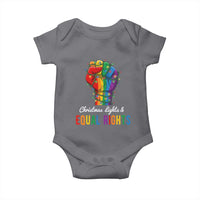 Christmas Lights Equal Rights Baby Onesie LGBT Hands Supporter Gift - Wonder Print Shop