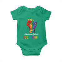 Christmas Lights Equal Rights Baby Onesie LGBT Hands Supporter Gift - Wonder Print Shop