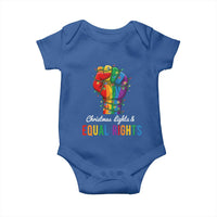 Christmas Lights Equal Rights Baby Onesie LGBT Hands Supporter Gift - Wonder Print Shop
