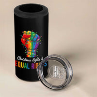 Christmas Lights Equal Rights 4 in 1 Can Cooler Tumbler LGBT Hands Supporter Gift - Wonder Print Shop
