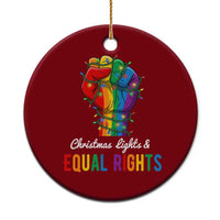 Christmas Lights Equal Rights Ceramic Ornament LGBT Hands Supporter Gift - Wonder Print Shop