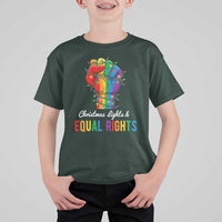 Christmas Lights Equal Rights T Shirt For Kid LGBT Hands Supporter Gift - Wonder Print Shop