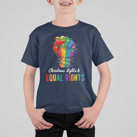 Christmas Lights Equal Rights T Shirt For Kid LGBT Hands Supporter Gift - Wonder Print Shop