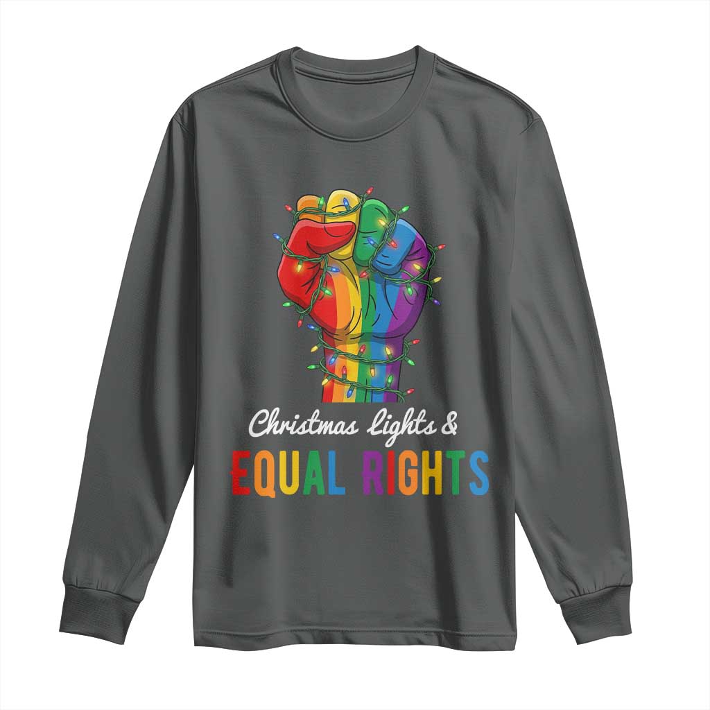 Christmas Lights Equal Rights Long Sleeve Shirt LGBT Hands Supporter Gift - Wonder Print Shop