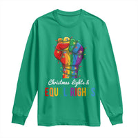 Christmas Lights Equal Rights Long Sleeve Shirt LGBT Hands Supporter Gift - Wonder Print Shop