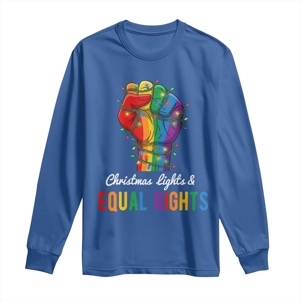Christmas Lights Equal Rights Long Sleeve Shirt LGBT Hands Supporter Gift - Wonder Print Shop