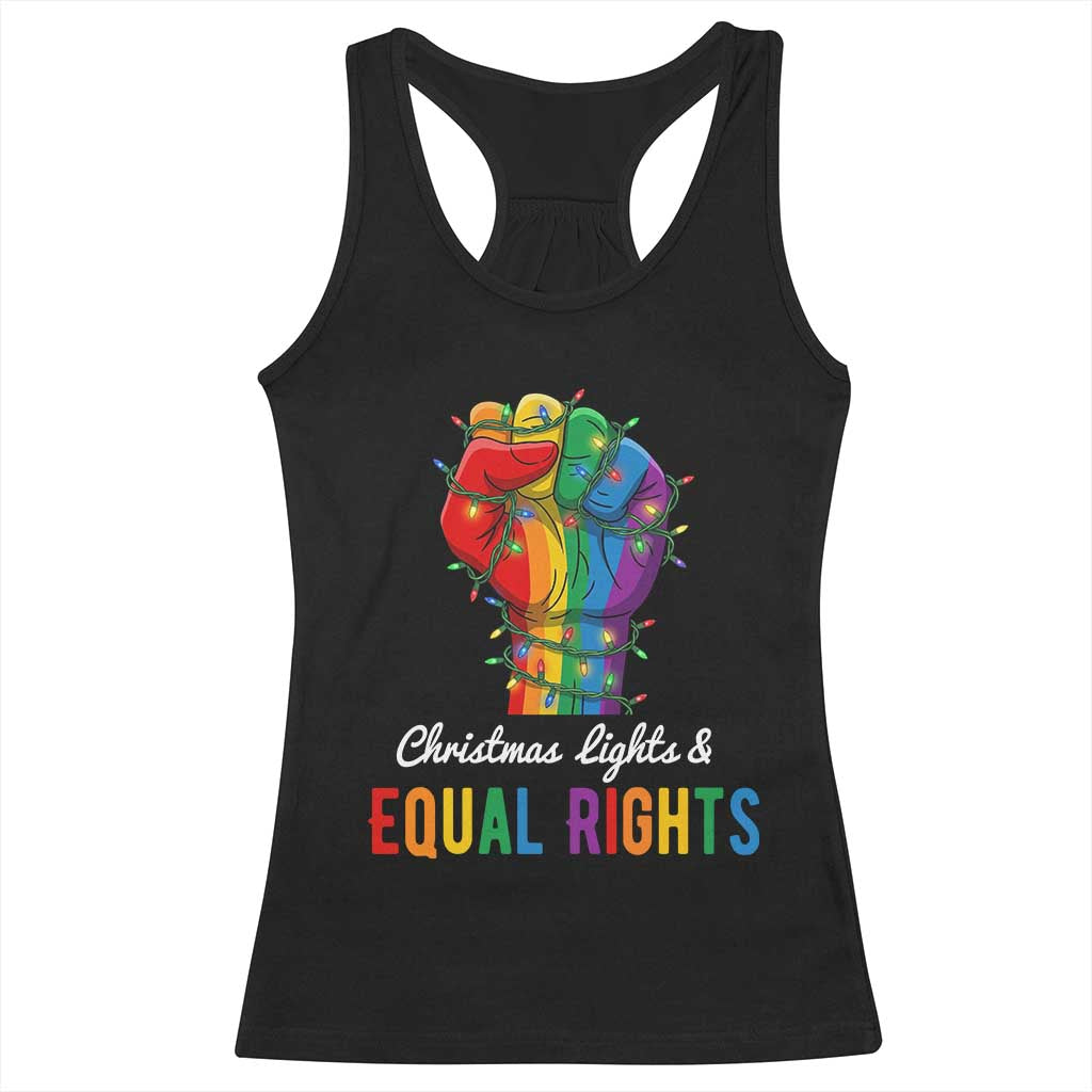 Christmas Lights Equal Rights Racerback Tank Top LGBT Hands Supporter Gift - Wonder Print Shop
