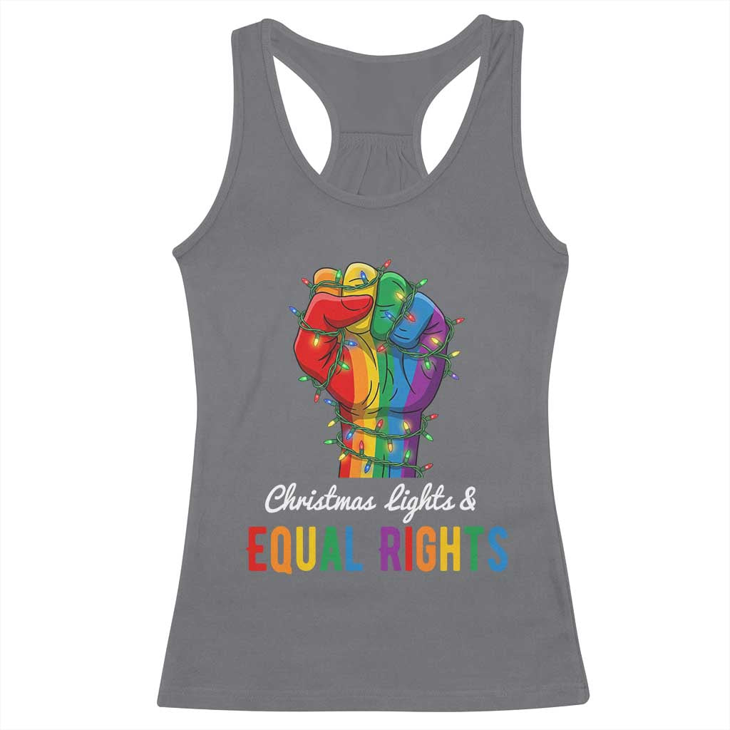 Christmas Lights Equal Rights Racerback Tank Top LGBT Hands Supporter Gift - Wonder Print Shop