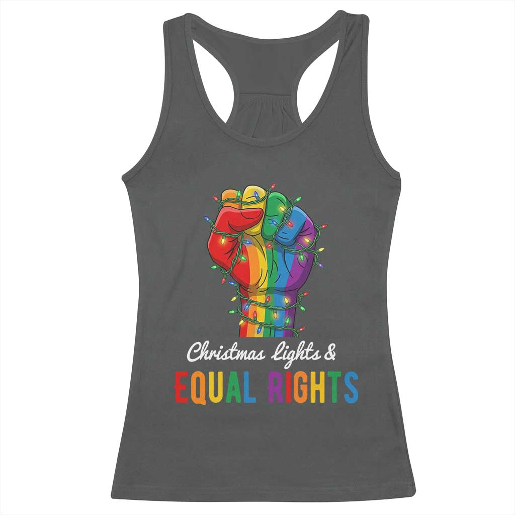 Christmas Lights Equal Rights Racerback Tank Top LGBT Hands Supporter Gift - Wonder Print Shop