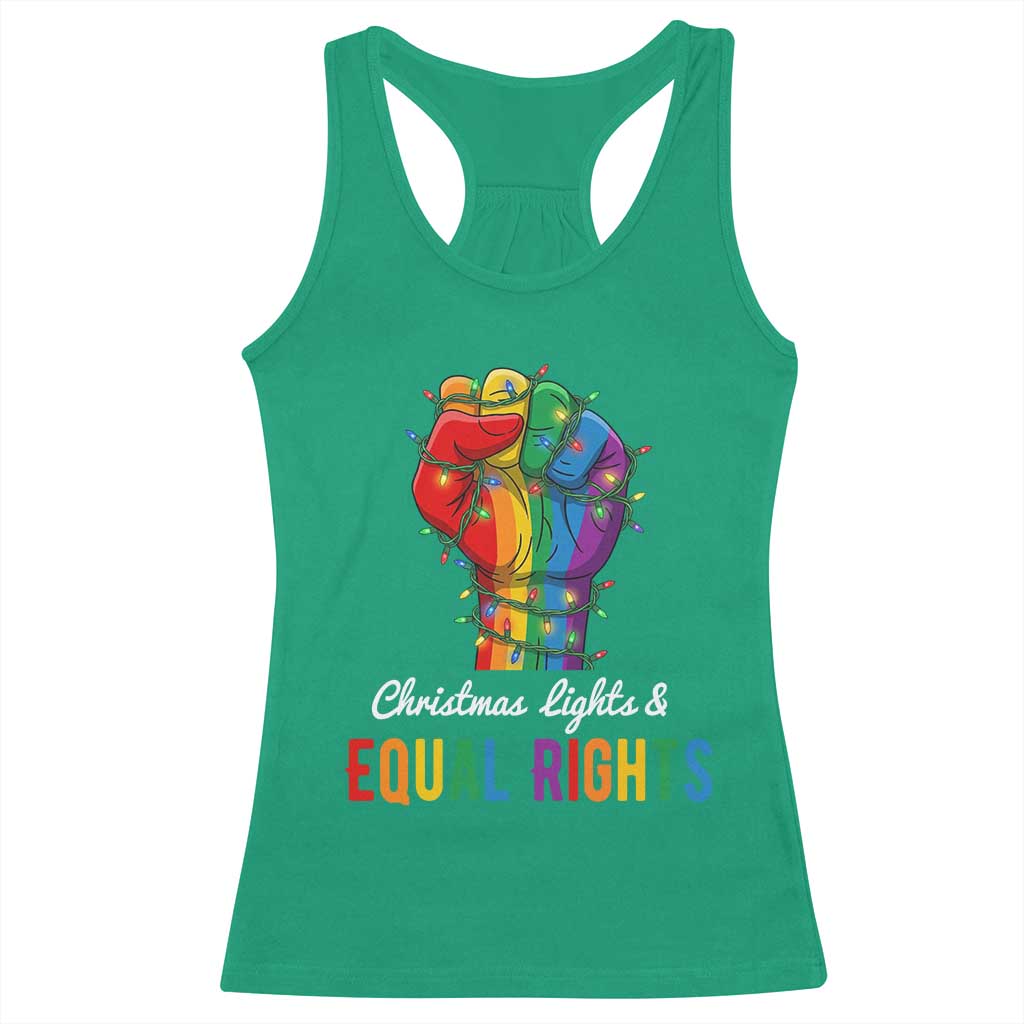 Christmas Lights Equal Rights Racerback Tank Top LGBT Hands Supporter Gift - Wonder Print Shop