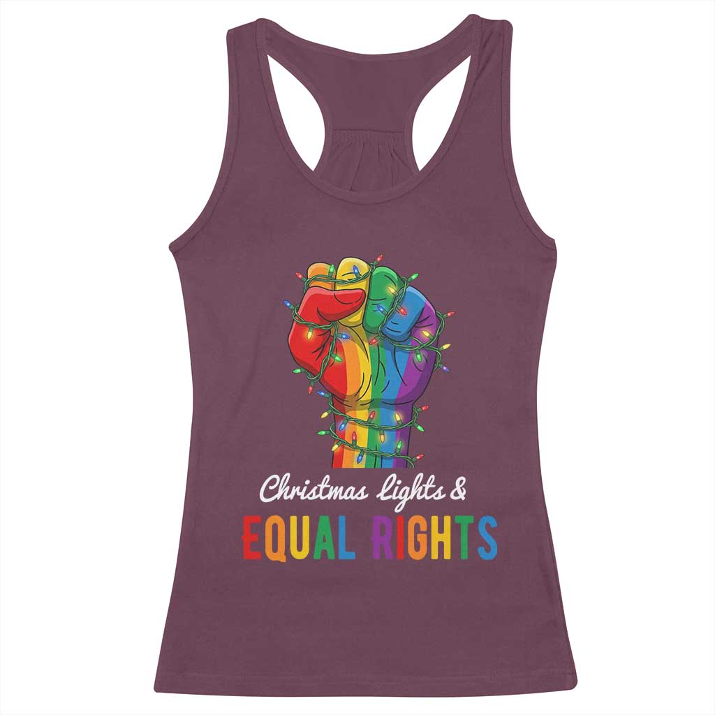 Christmas Lights Equal Rights Racerback Tank Top LGBT Hands Supporter Gift - Wonder Print Shop
