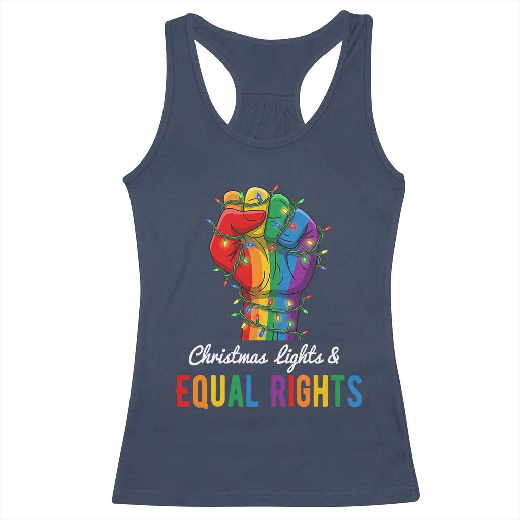 Christmas Lights Equal Rights Racerback Tank Top LGBT Hands Supporter Gift - Wonder Print Shop