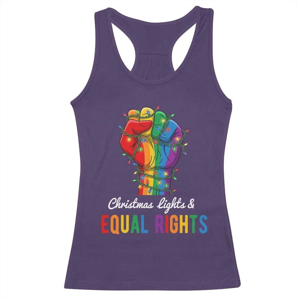 Christmas Lights Equal Rights Racerback Tank Top LGBT Hands Supporter Gift - Wonder Print Shop