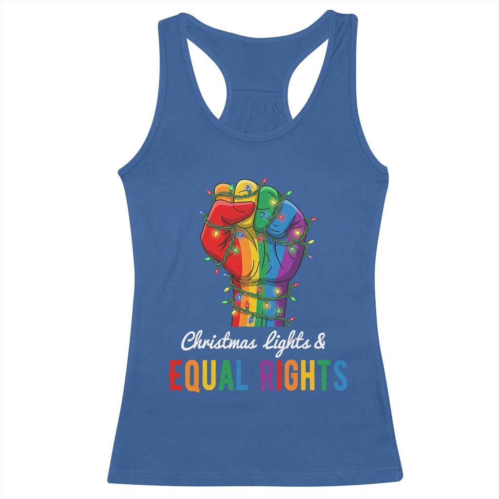 Christmas Lights Equal Rights Racerback Tank Top LGBT Hands Supporter Gift - Wonder Print Shop