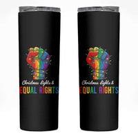 Christmas Lights Equal Rights Skinny Tumbler LGBT Hands Supporter Gift - Wonder Print Shop
