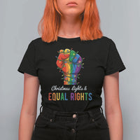 Christmas Lights Equal Rights T Shirt For Women LGBT Hands Supporter Gift - Wonder Print Shop