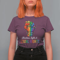 Christmas Lights Equal Rights T Shirt For Women LGBT Hands Supporter Gift - Wonder Print Shop