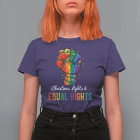 Christmas Lights Equal Rights T Shirt For Women LGBT Hands Supporter Gift - Wonder Print Shop