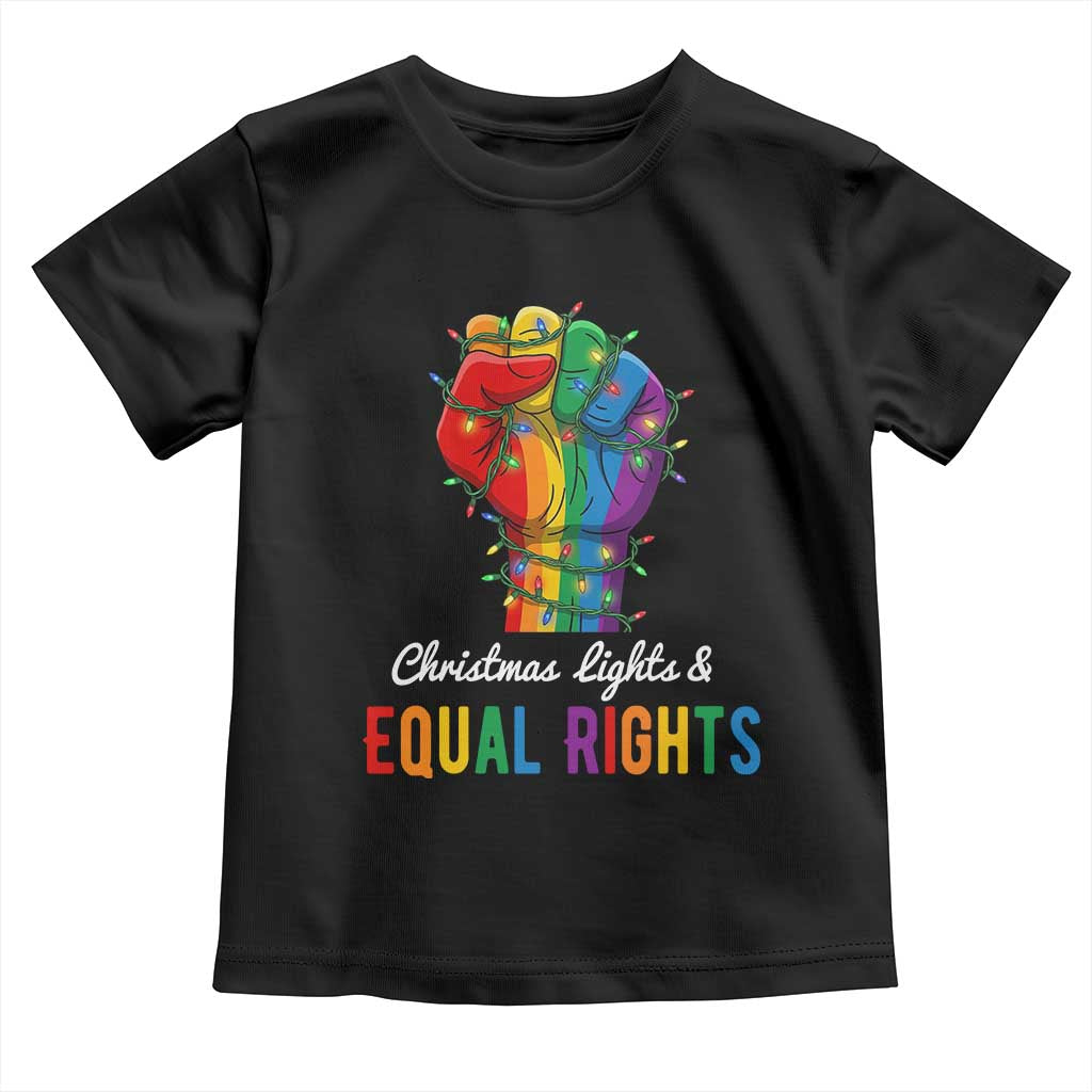 Christmas Lights Equal Rights Toddler T Shirt LGBT Hands Supporter Gift - Wonder Print Shop