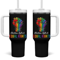Christmas Lights Equal Rights Tumbler With Handle LGBT Hands Supporter Gift - Wonder Print Shop