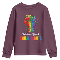 Christmas Lights Equal Rights Youth Sweatshirt LGBT Hands Supporter Gift - Wonder Print Shop