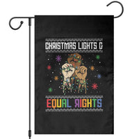Christmas Lights And Equal Rights Ugly Sweater Garden Flag Xmas Activism Gift - Wonder Print Shop