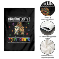 Christmas Lights And Equal Rights Ugly Sweater Garden Flag Xmas Activism Gift - Wonder Print Shop