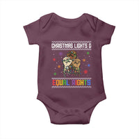 Christmas Lights And Equal Rights Ugly Sweater Baby Onesie Xmas Activism Gift - Wonder Print Shop